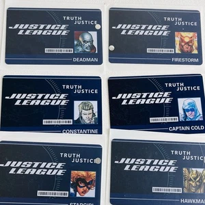 Heroclix Lot Of 6 Justice League ID Cards - Picture 1 of 2