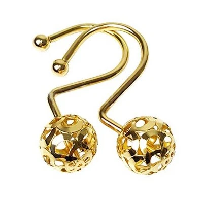  Anillos Ganchos Cortina Ducha,Juego de 12 Anillos Latón Decorativos Bling Metal Dorado Foto 1 de 4