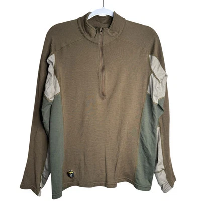 CABELA'S + ICEBREAKER MERINO Wool SIZE L WOMENS BROWN HALF-ZIP OUTDOOR PULLOVER Foto 1 de 4