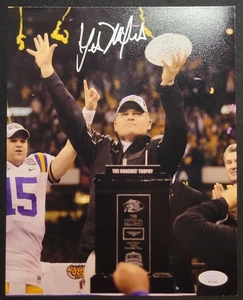 LES MILES AUTOGRAPHED /SIGNED LSU TIGERS 8X10 PHOTO HEAD COACH JSA COA - Picture 1 of 1