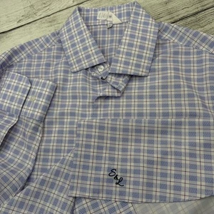 State & Liberty The Baron M Button Shirt Slim Blue Check Performance Stretch - Picture 1 of 5