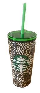 (NEW) Starbucks Halloween Glow in the Dark Green Bat Cat Tumbler (12 oz Cup) - Picture 1 of 5