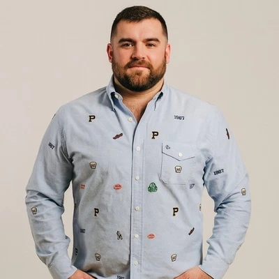 Camisa de vestir Ralph Lauren para hombre azul Oxford universitaria bordada XXL 2XL Foto 1 de 4