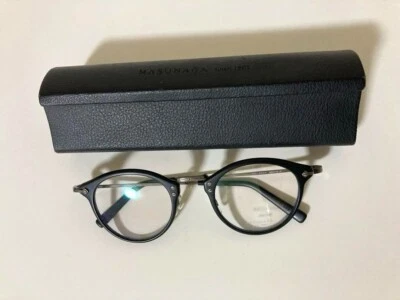 MASUNAGA Eyeglass Frames GMS-805 Black with Case Used - Image 1 of 4