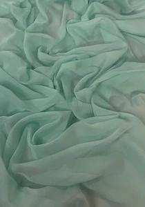 1 mtr mint green cationic bridal dress chiffon fabric..58”wide (147cm) #17407 - Picture 1 of 4