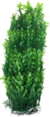 AQUARIUMH2O Plastic Aquarium Plant with Base 50cm (20 Inch) Tall, Green Bushy Decoration