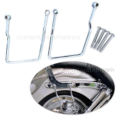 1995-up Honda Shadow Ace Sabre VT1100 C2 Saddle Bag Support Brackets Bars Chrome - Image 1 of 4