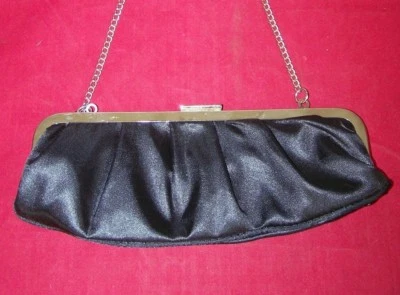 BOLSO DE HOMBRO ALDO NEGRO PLATA CADENA NOCHE CORREA SATINADO COMO Foto 1 de 4