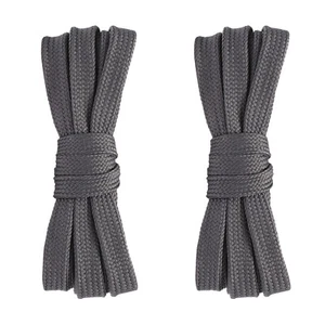 2pair Double Layers Flat Shoelaces Deep Gray for Sneakers 36 45 48 54 63 72 Inch - Picture 1 of 7
