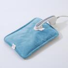 ELECTRIC RECHARGEABLE HOT WATER BOTTLE BLUE BED HAND WARMER MASSAGING HEAT PAD