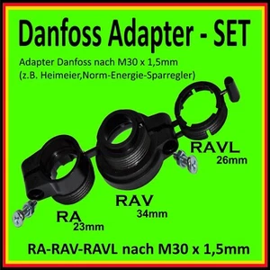 ADAPTER SET RA, RAV, RAVL Danfoss für Thermostatventile M30 x 1,5 Fritz DECT 301 - Bild 1 von 10