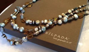 Silpada Icon Triple Strand Sterling Silver Pearl Multi Strand Necklace N2231 - Picture 1 of 12