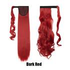 Extra Long Ponytail Clip In Hair Extensions Natural Straight Wrap On Hairpieces