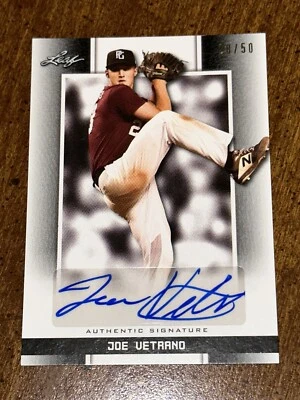JOE VETRANO 2019 Leaf Perfect Game AUTOGRAPH #/50 Boston College L.A. DODGERS - Image 1 of 2