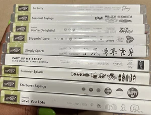 9 Stampin' Up! Sets - Misc. Bundle. So Sorry, Seasonal Sayings, Bloomin Love &.. - Picture 1 of 19