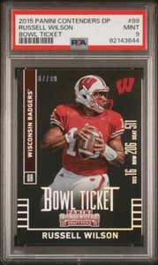 2015 Panini Contenders Draft Picks Russell Wilson #/99 Bowl Ticket 89 PSA 9 Mint