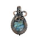 Women Day Gift Labradorite Copper Gift For Sister Wire Wrapped Pendant 2.36
