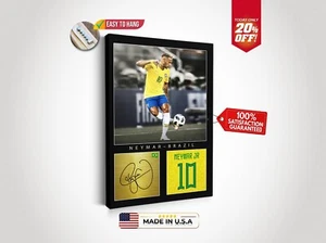 Neymar Jr. Football Canvas Legends Motivational Wall Art Framed Canvas Decor - Picture 1 of 10