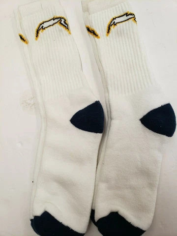 NFL San Diego Chargers Mens Socks Size 9-11 (2 Pairs) Colored Toe & Heel Cover