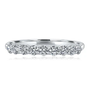 Bracelet de mariage diamant cultivé en laboratoire 0,50 carat or blanc 14 carats (9 pierres) - Photo 1 sur 12