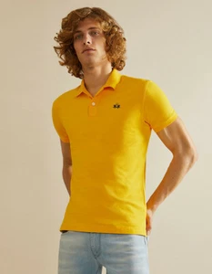 LA MARTINA POLO SCOTTIE Essential SLIM FIT NMP314 PK001 LEMON CHROME piquet   - Picture 1 of 4