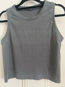 Lululemon Breeze By Crop Muscle Tank AU12 US8 Dark Grey - Picture 1 of 3