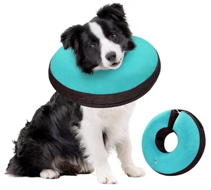 Bilibara Inflatable Dog Collar Size Large Teal Color Recovery Surgery Cone New - Picture 1 of 6