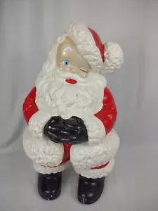 Vintage Christmas Ceramic Mold Winking Santa Claus Hand Painted 14" table topper - Picture 1 of 12