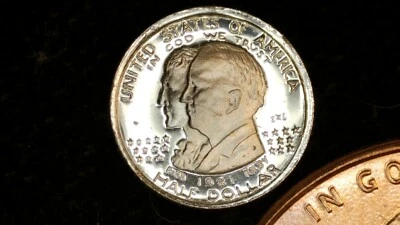 MINIATURE COIN 1919 ALABAMA 2x2 COMMEMORATIVE HALF PROOF LIKE STERLING SILVER - Image 1 of 2