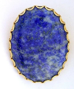 Broche grande 40x30 REAL Lapis Piedras Preciosas Cabina Gemas Cabujón Enchapado en Oro EBS7135 - Imagen 1 de 2