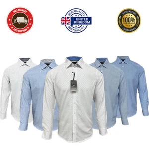 Herren Langarm 4-Wege Stretch schmale Passform Shirt lässig formell weniger Falten Komfort - Bild 1 von 40