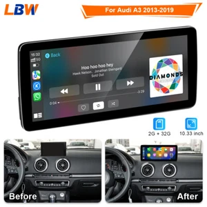 For Audi A3 2013-2019 Car GPS 10.33'' Screen Android Radio Stereo Navi Bluetooth - Picture 1 of 12