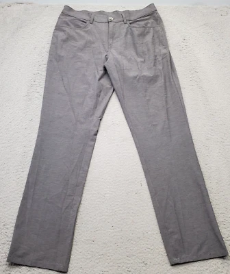 Callaway Chino 裤子男式 33x32 码灰色弹力口袋舒适直筒裤 — 第 1/4 张图片