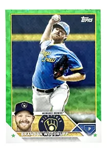 2023 Topps Update grüne Folie Brandon Woodruff/499 Milwaukee Brauer - Bild 1 von 2