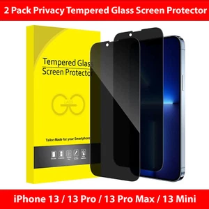2er Pack Privacy Hartglas Displayschutzfolie für iPhone 13 Pro Max Mini - Bild 1 von 8