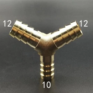 Manguera reductora ID 7/16" o 1/2” a 3/8" y 12X10X12 mm Latón Barb Y Tee Fitting #GH - Imagen 1 de 1