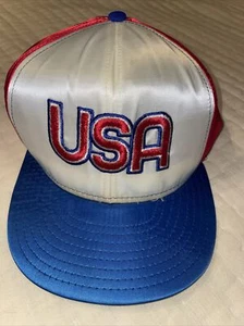 Vintage Trucker Mütze 80er USA Olympia Supersatin AJD Snapback 100% Rayon - Bild 1 von 17