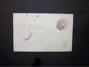 Somerset Stationery 1849 QV 1d Envelope 864 numeral WELLS & CROSS udc to London - Picture 1 of 2