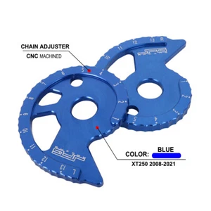 Motorcycle Chain Adjuster Rear Drive Aluminum For XT250 2008-2022 Dirt Bike Blue - Picture 1 of 10