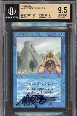 GEM MINT BGS 9.5 Beta Ancestral Recall ~ w/10 SUBGRADE ~ Vintage MTG/Magic!!! - Image 1 of 2