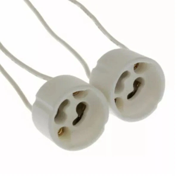 2 x GU10 Lamp Holder Socket Connector Downlights Fitting Wire 23cm - Image 1 of 1
