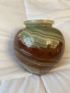 Vintage Jade Multicolor Pattented Polished Marble Home Decor Bud Vase - Picture 1 of 7