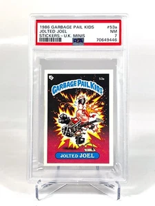 1986 Garbage Pail Kids Sticker JOLTED JOEL #53a UK Minis - RARE Near Mint PSA 7 - Picture 1 of 2