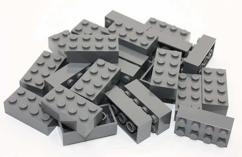 LEGO Dark Grey Bricks 2 X 4 No 3001 City Star Wars 10 Bricks