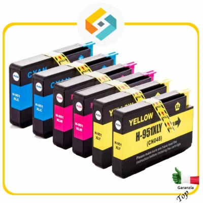 ACOLORI 6 Cartucce per HP 951XL HP OfficeJet Pro 8610 eAiO 8620 eAiO Pro 8615 eAiO 8100