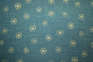 3/4 Yard White Blue White Dots on Sky Blue Stiff Upholstery Fabric 24"X 44" - Picture 1 of 3