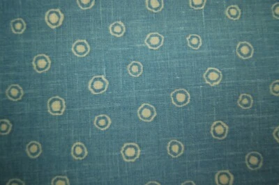 3/4  Yard White Blue White Dots on Sky Blue Stiff Upholstery Fabric 24"X 44" - Image 1 of 3