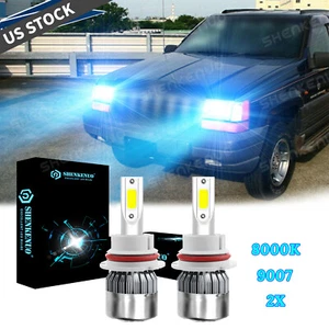 2x Bright LED Headlight Bulbs Hi/Lo 8000K HB5 9007 For 93-97 Jeep Grand Cherokee - Picture 1 of 11