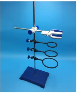 Separating Funnel Stands, 60cm Stand, 20 x 13cm Base, Square bracket + 3 rings - Picture 1 of 2