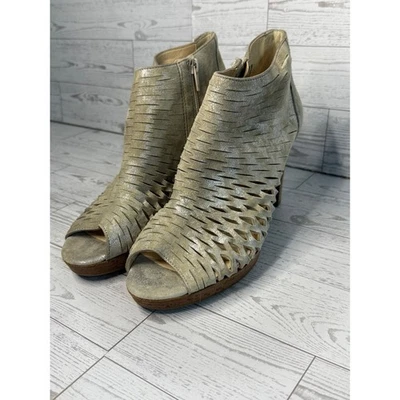 Botines Paul Green Munich Punta Abierta Cuero Tejido Tacón Talla 7.5 Foto 1 de 4